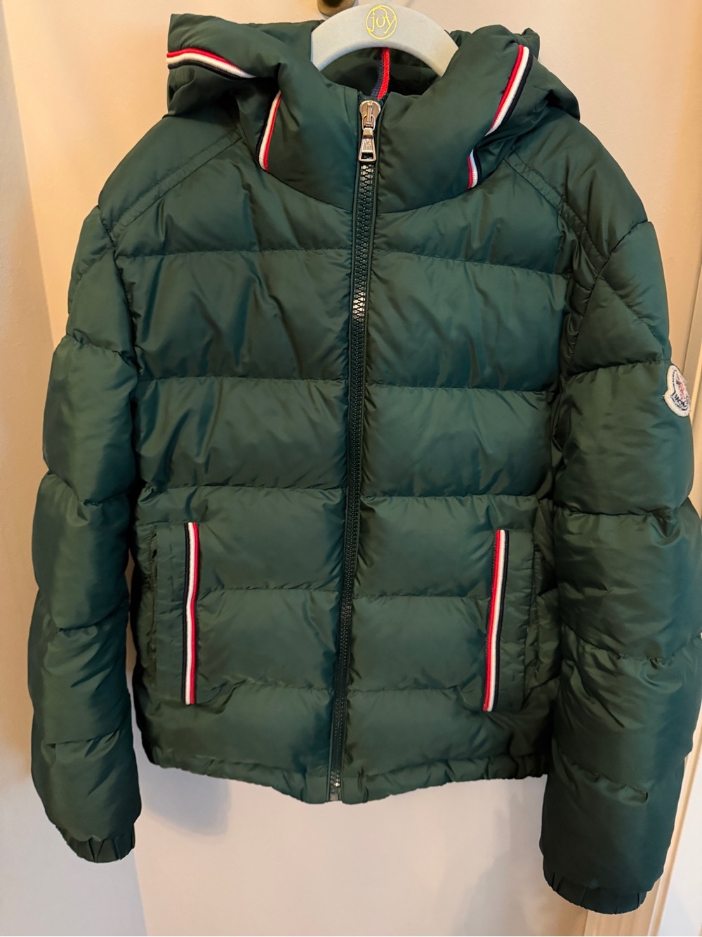 Moncler Boys Dark Green Puffer Down Jacket with Hood size 10Y